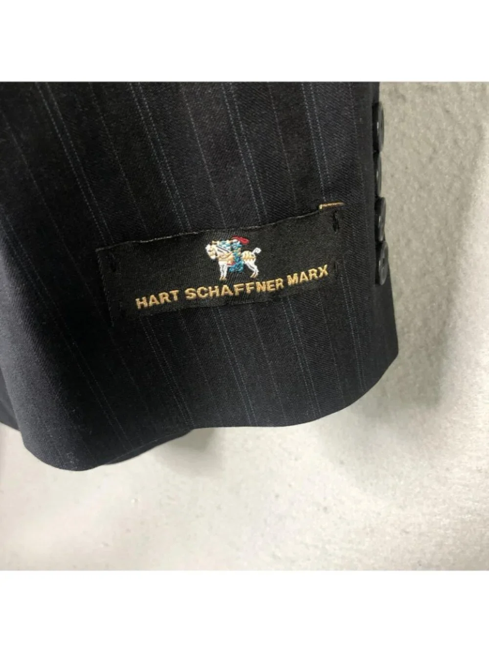 Hart Schaffner Marx Blazer Mens 44R Gray Pinstripe Wool Suit Jacket Dillard's